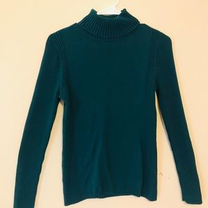 A Dark Blue Turtleneck Sweater